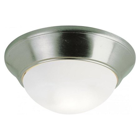 TRANS GLOBE Two Light Brushed Nickel White Frosted Glass Bowl Flush Mount PL-57703 BN